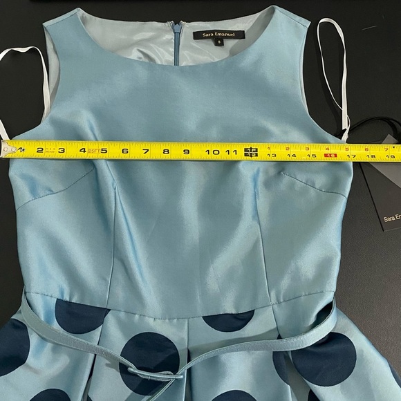 BHLDN Anthropologie New 50s 60s Retro Polka Dot Swing Dress Satin Taffeta Party - Picture 9 of 16